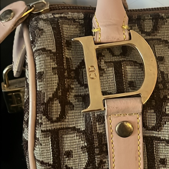 Vintage CHRISTIAN DIOR Tan/Brown Trotter Mini Boston Bag-RARE - Picture 10 of 15